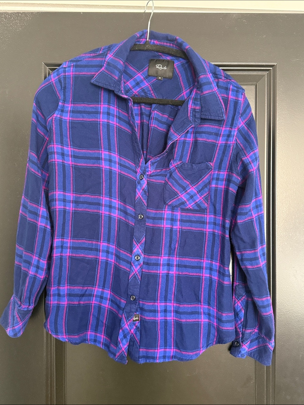 Rails Blue and Purple Plaid Button-Down Shirt